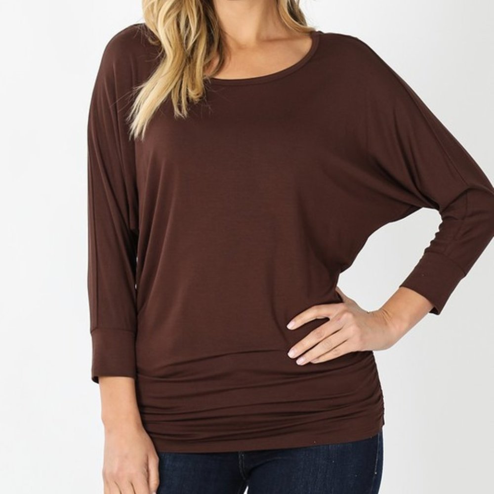 Zenana Outfitters White Long Sleeve Ruched Top NWT